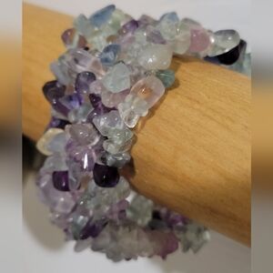 Stunning Flourite Chip Cuff Bracelet
